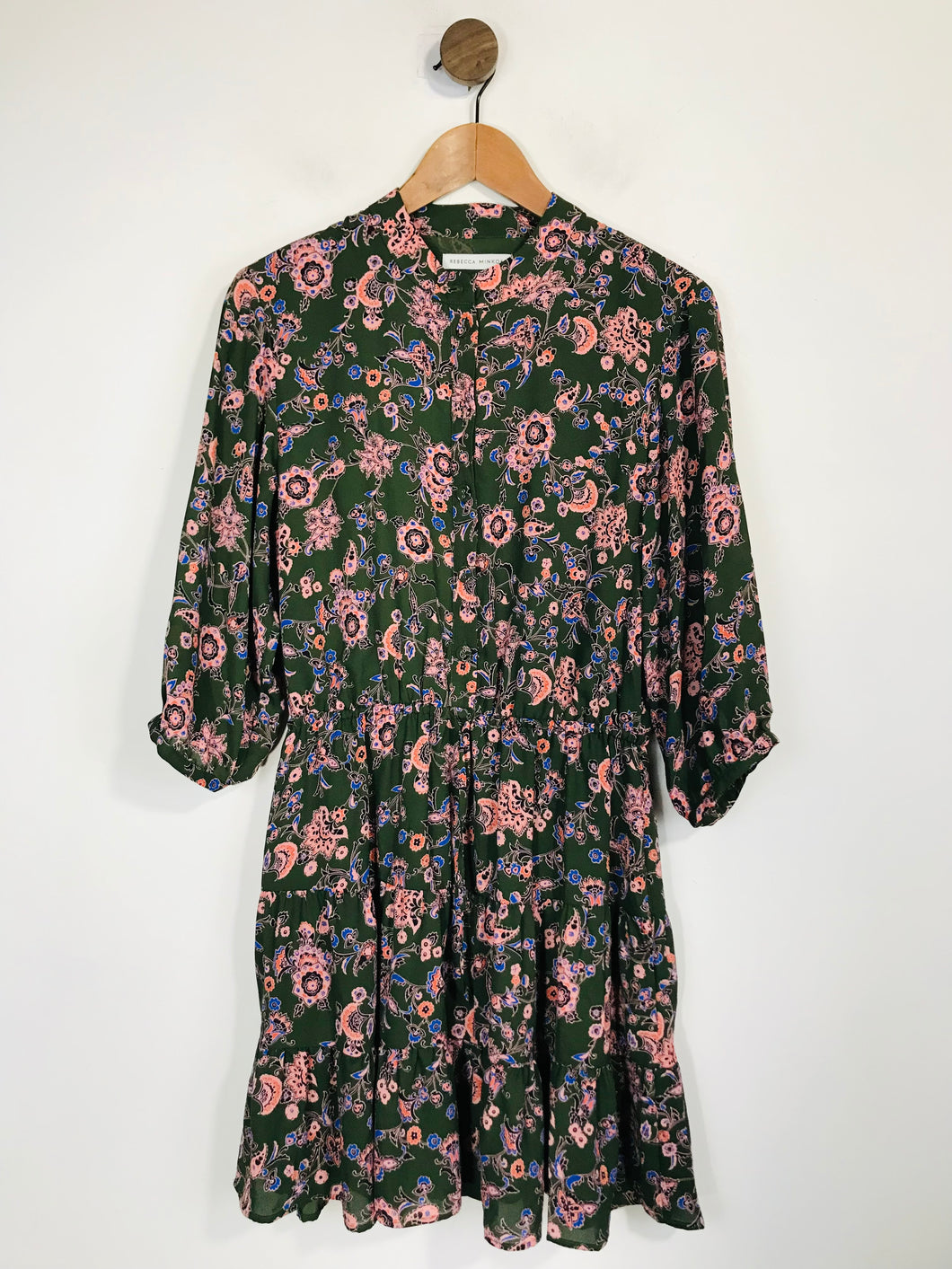 Rebecca Minkoff Women's Paisley A-Line Dress | M UK10-12 | Green