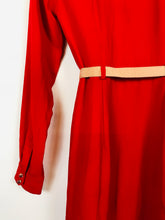 Load image into Gallery viewer, Orla Kiely Women&#39;s Long Sleeve A-Line Shirt Dress NWT | UK6 | Red
