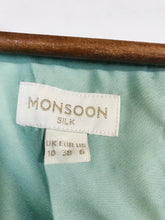 Load image into Gallery viewer, Monsoon Women&#39;s Silk Cowl Neck A-Line Dress | UK10 | Blue
