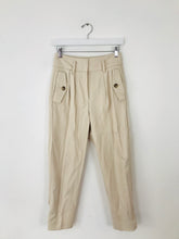 Load image into Gallery viewer, Reiss Women’s Relaxed Fit Tapered Trousers | UK6 | Cream Beige
