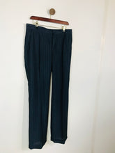Load image into Gallery viewer, Zara Women&#39;s Striped Smart Trousers | EU40 UK12 | Blue
