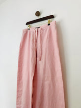 Load image into Gallery viewer, Jaeger Women&#39;s Linen Wide Leg Trousers | UK14 | Pink
