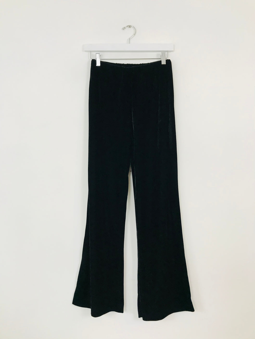 Pomodoro Women’s Stretchy Velvet Flare Trousers | UK8-10 | Black