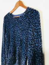 Load image into Gallery viewer, Tezenis Women&#39;s Leopard Print Jumper | S UK8 | Blue
