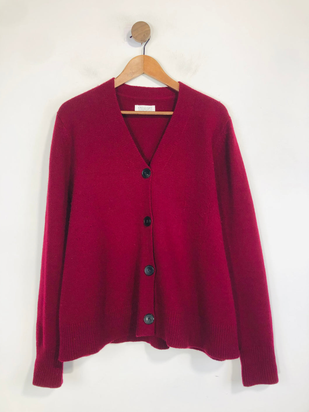 Toast Women's Merino Wool Cardigan | XL UK16 | Red