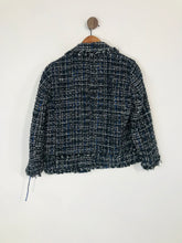 Load image into Gallery viewer, Zara Women&#39;s Check Tweed Blazer Jacket | M UK10-12 | Blue
