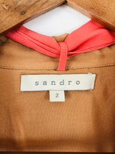 Load image into Gallery viewer, Sandro Women&#39;s Silk Oversized Mini Shirt Dress | 2 UK10 | Brown
