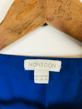 Load image into Gallery viewer, Monsoon Women&#39;s Short Sleeve Crochet Blouse | UK10 | Blue
