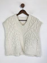 Load image into Gallery viewer, Zara Women&#39;s Cable Knit Sweater Vest | S UK8 | White

