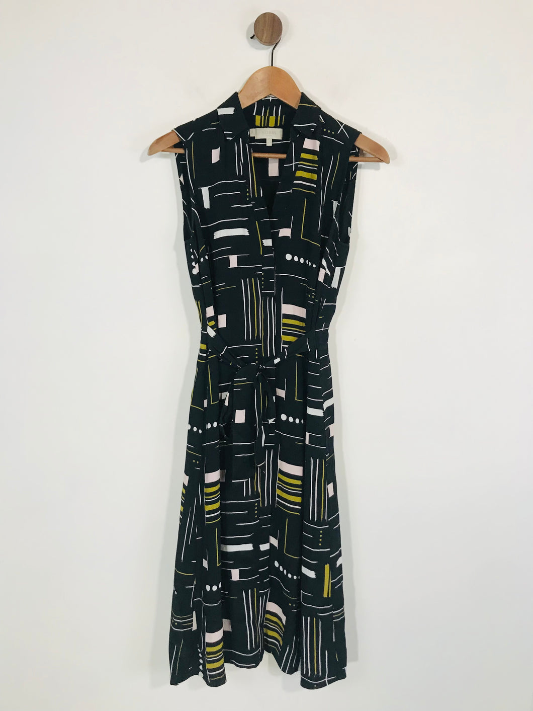 Hobbs Women's Geometric Pattern Sheath Dress | UK8 | Black