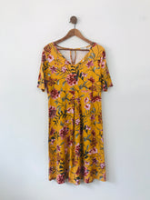 Load image into Gallery viewer, Boysen’s Women&#39;s Floral Shift Dress | 42 UK14-16 | Yellow
