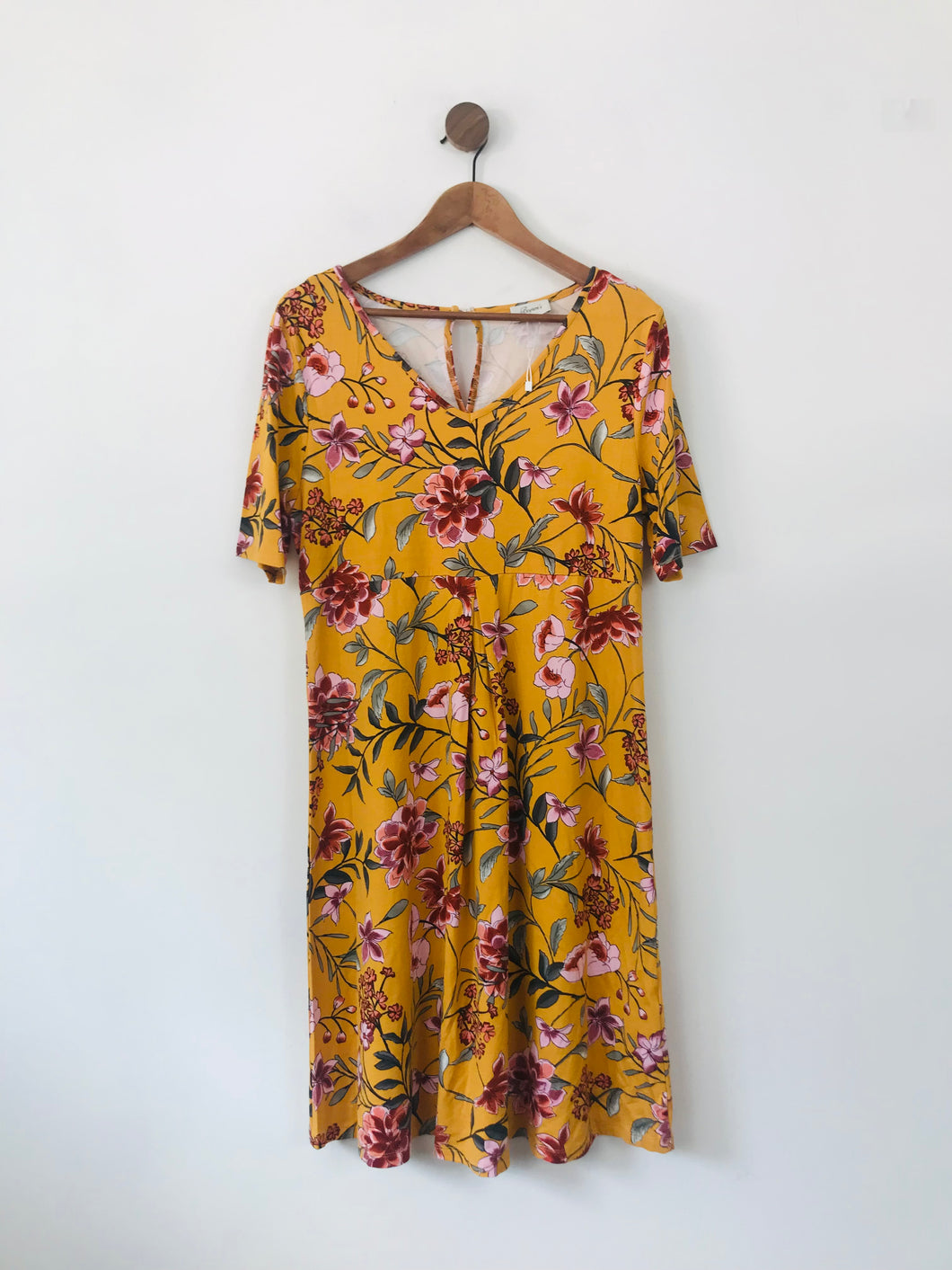 Boysen’s Women's Floral Shift Dress | 42 UK14-16 | Yellow