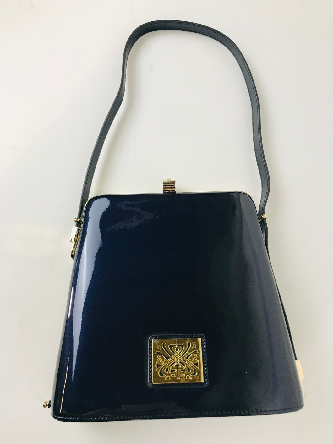 Biba Women's Leather Patent Shoulder Bag | S UK8 | Blue