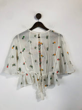 Load image into Gallery viewer, Zara Women&#39;s Floral Blouse | L UK14 | White
