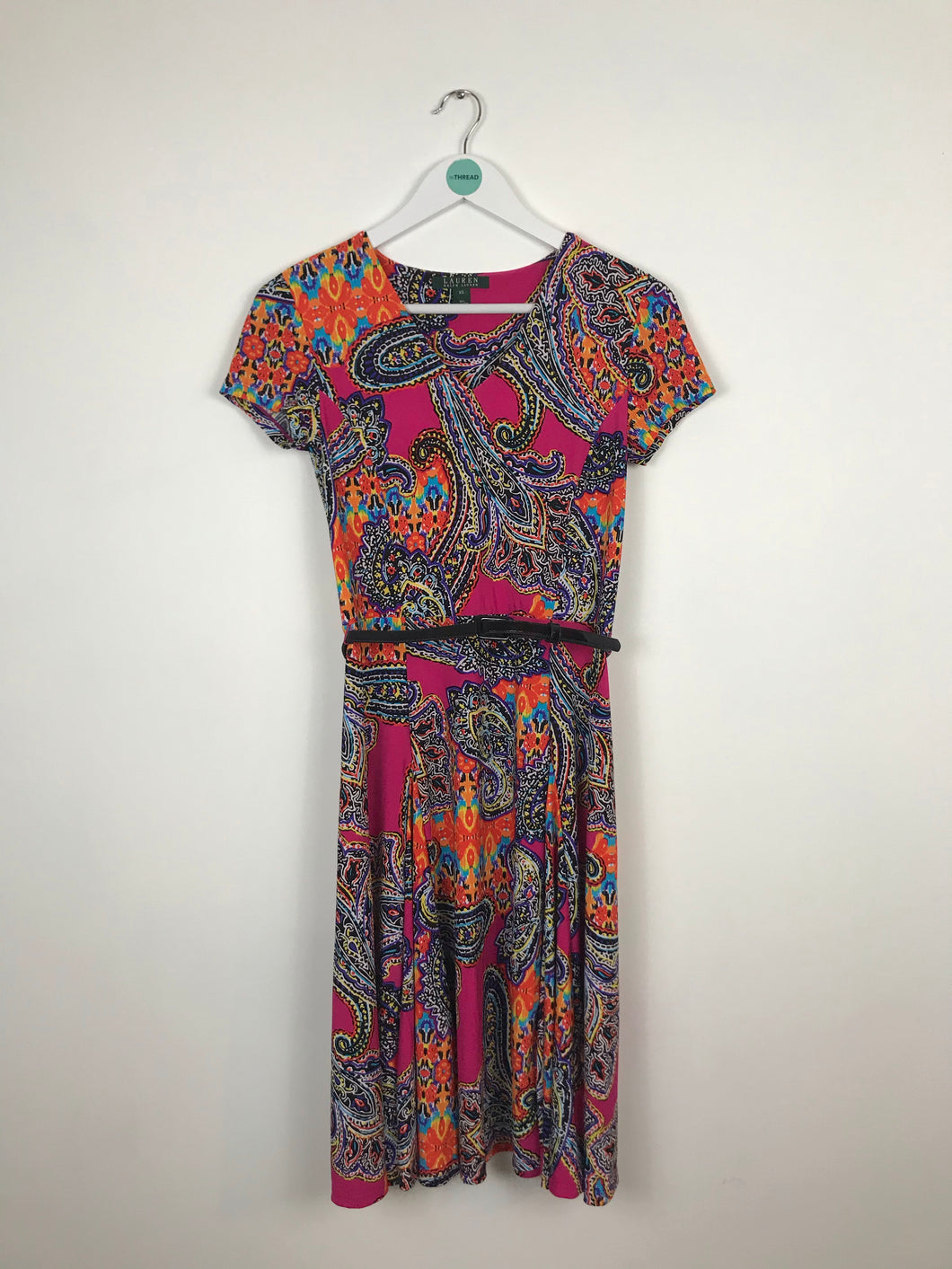 Lauren Ralph Lauren Womens Fit & Flare Knee Length Dress | XS UK6-8 | Multicolour