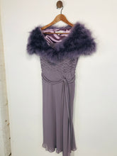 Load image into Gallery viewer, DUSK Women&#39;s Sleeveless A-Line Dress With Feather Shawl | UK14 | Purple
