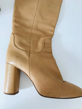 Load image into Gallery viewer, Zara Women&#39;s Knee High Heeled Boots | UK4 EU37 | Beige
