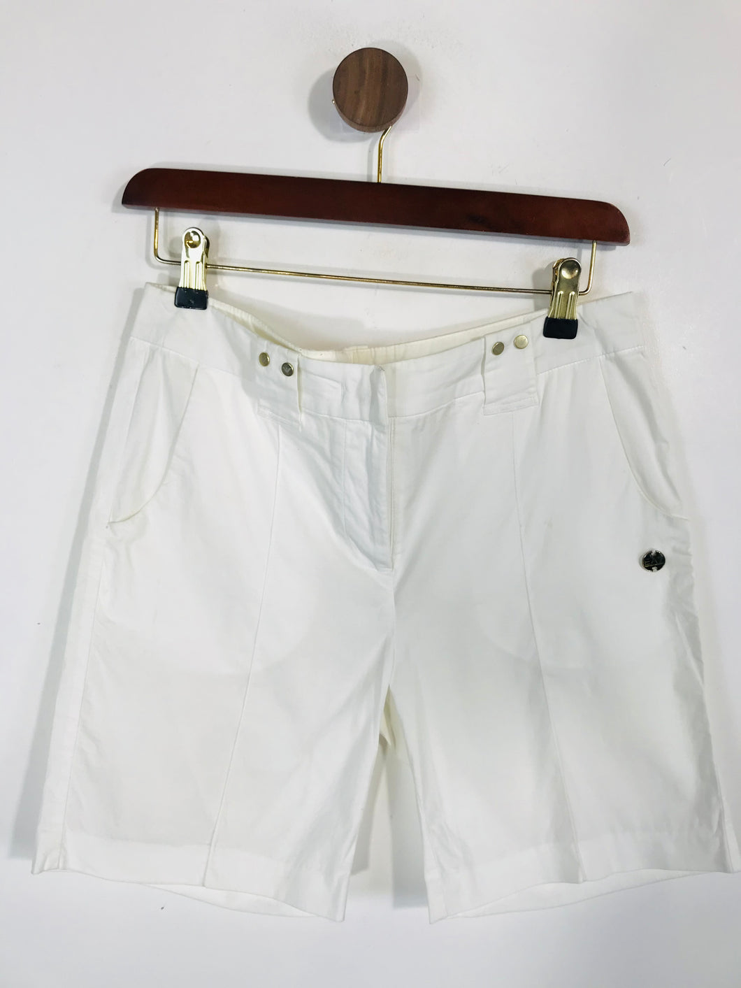 Emporio Armani Women's High Waist Mid-Length Shorts | S UK8 | White