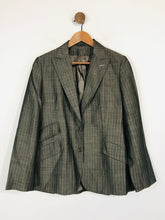 Load image into Gallery viewer, Sacoor Women&#39;s Wool Striped Blazer Jacket | 44 | Grey
