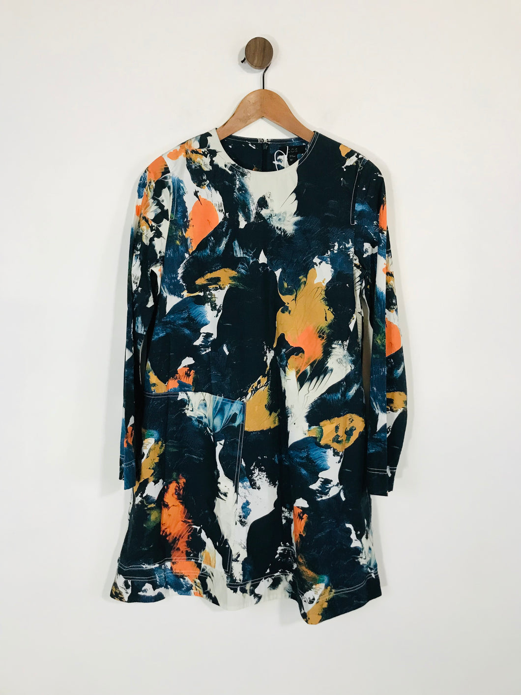 Cos Women's Long Sleeve Abstract Print Midi Dress NWT | UK10 | Multicolour