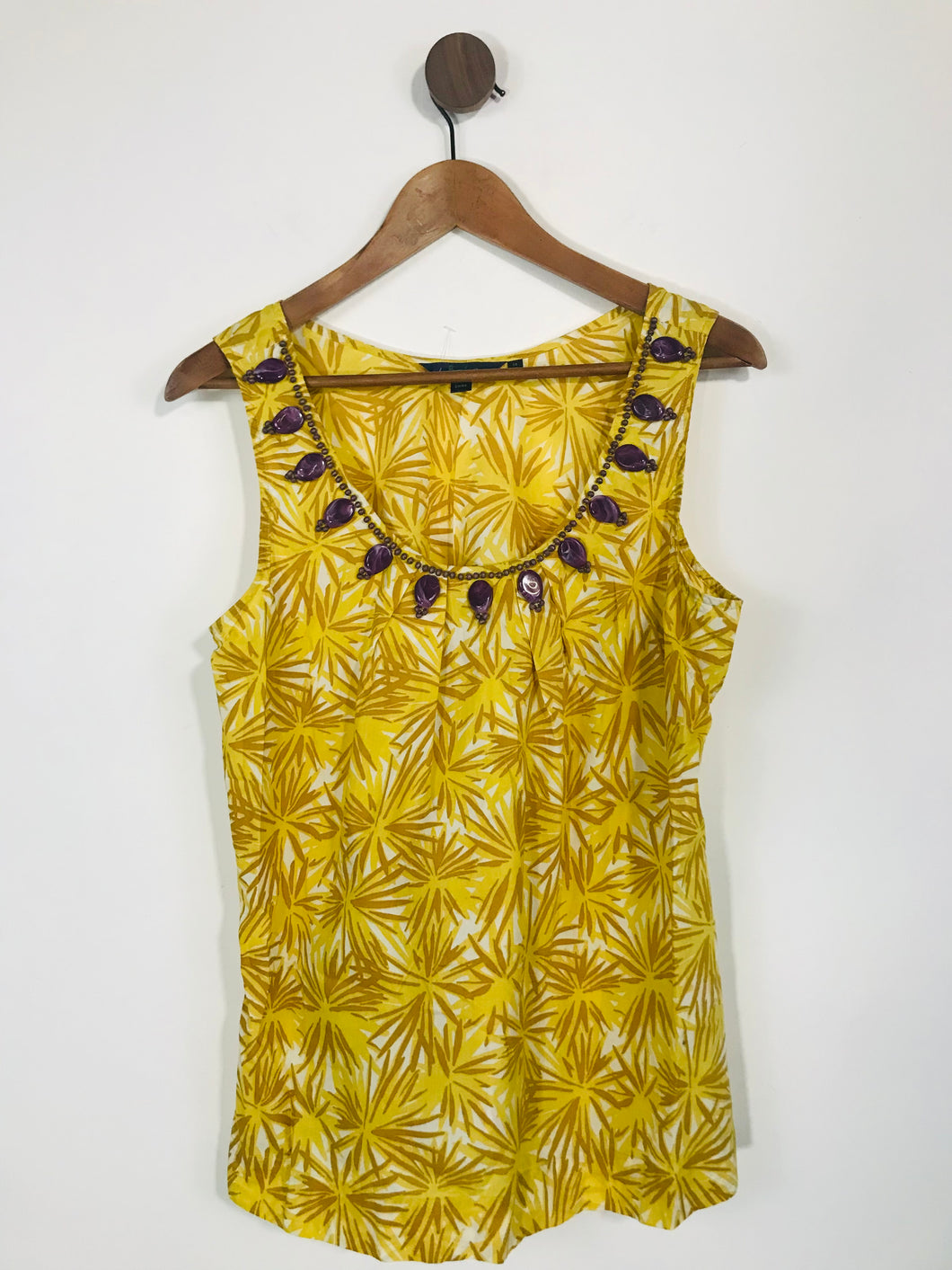 Boden Women's Cotton Embellished Tank Top | UK14 | Yellow