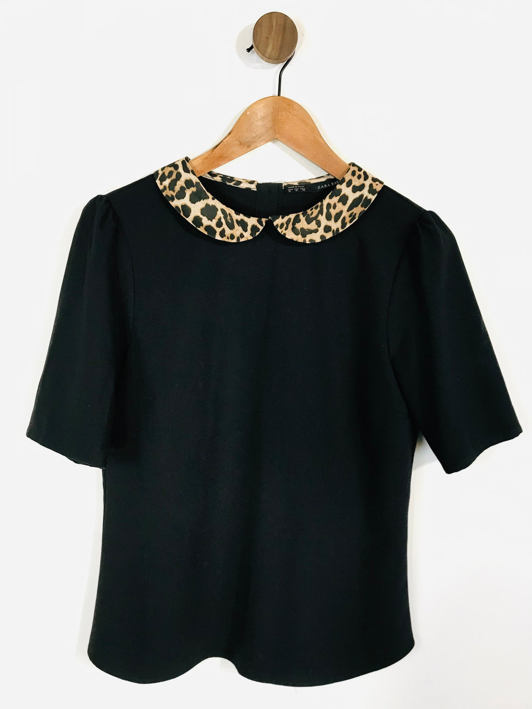 Zara Women's Peter Pan Collar Blouse | M UK10-12 | Black