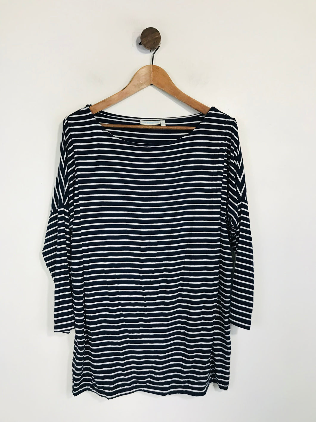 JoJo Maman Bebe Women's Striped Long Sleeve T-Shirt | M UK10-12 | Blue