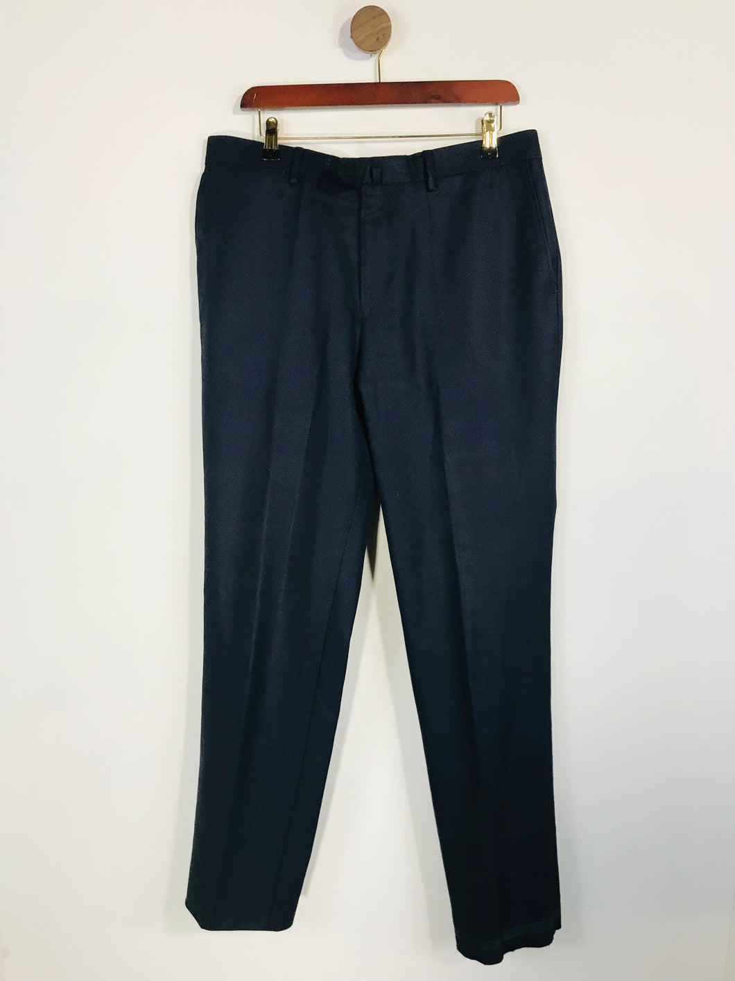 Hackett Men's Check Gingham Smart Trousers | 36R | Blue