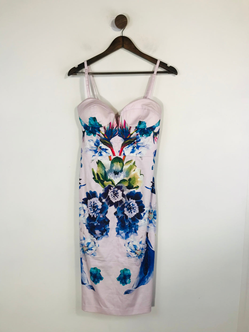 Asos Women's Floral Strapless Bodycon Dress | UK10 | Purple