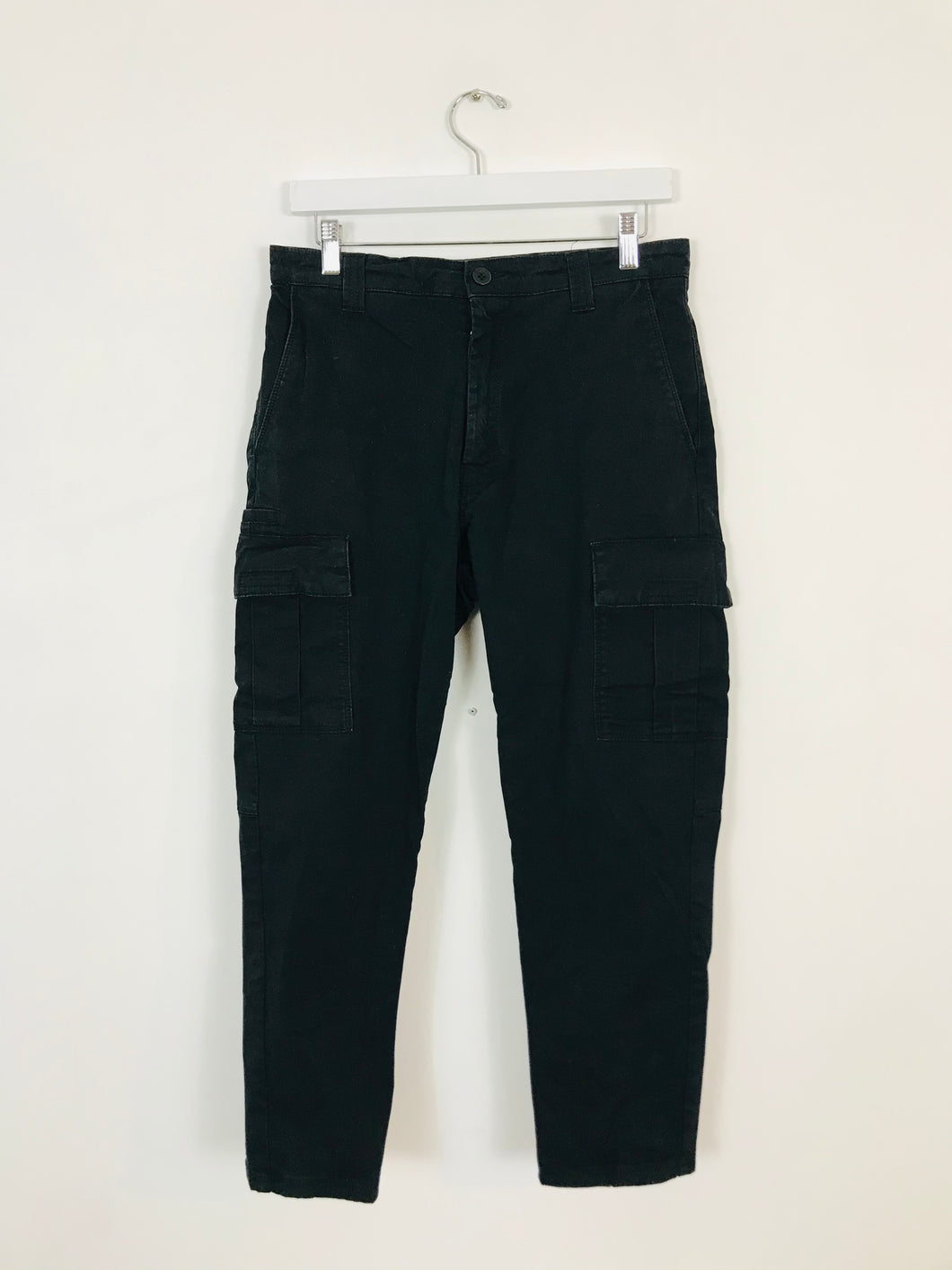 Zara Men’s Tapered Cargo Trousers | S W31 L25 | Black