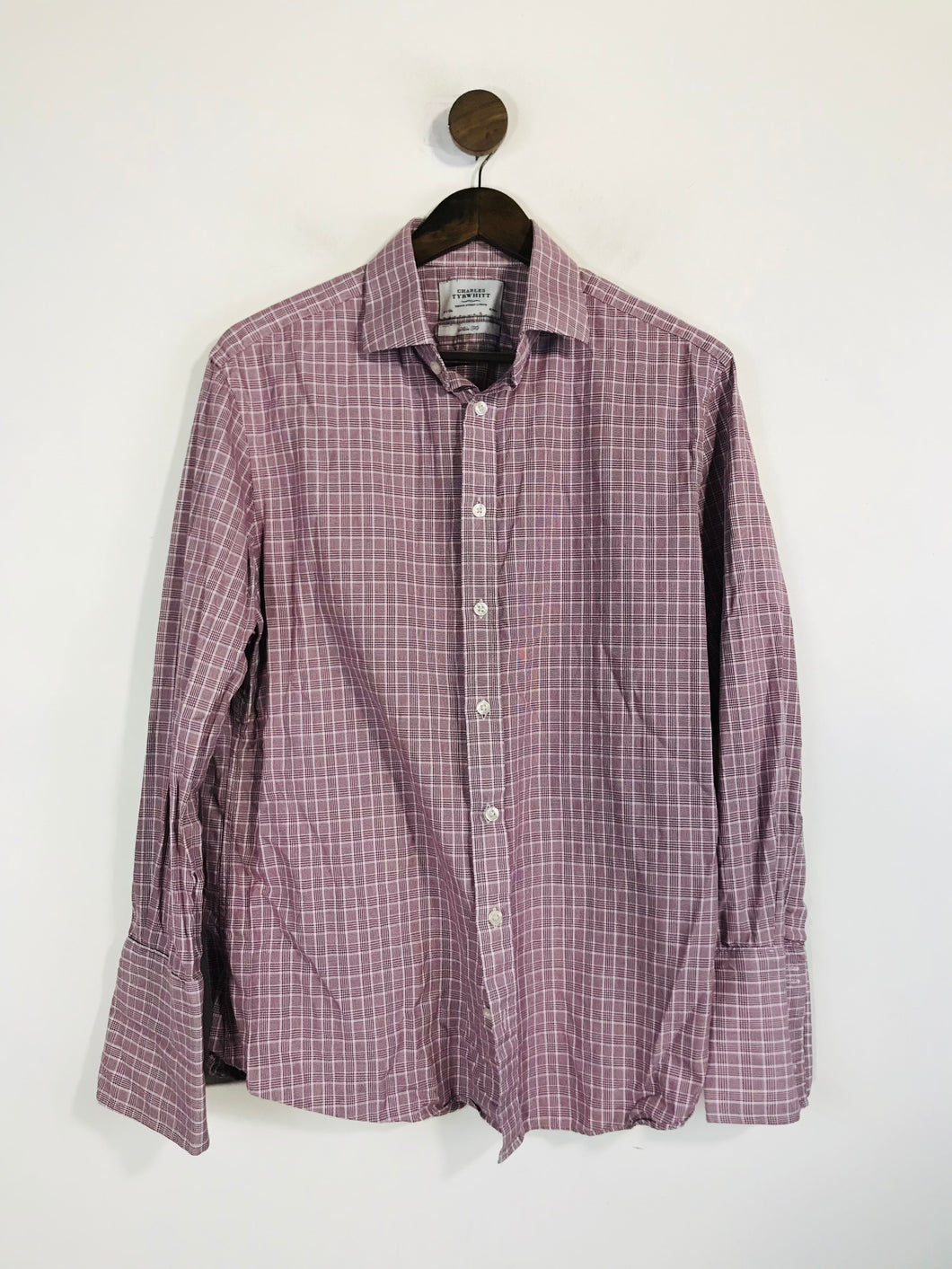 Charles Tyrwhitt Men's Cotton Striped Button-Up Shirt | 16.5 42 | Red