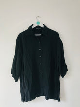 Load image into Gallery viewer, Zara Women’s Oversized Button-Up Shirt | XS UK6 | Black
