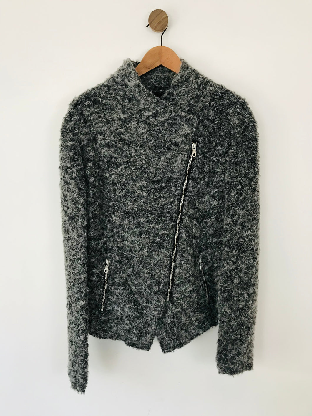 Whistles Women's Knit Biker Jacket | UK16 | Grey