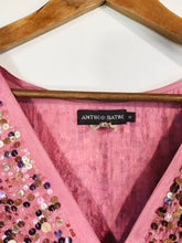 Load image into Gallery viewer, Antik Batik Women&#39;s Silk Sequin A-Line Dress | S UK8 | Pink
