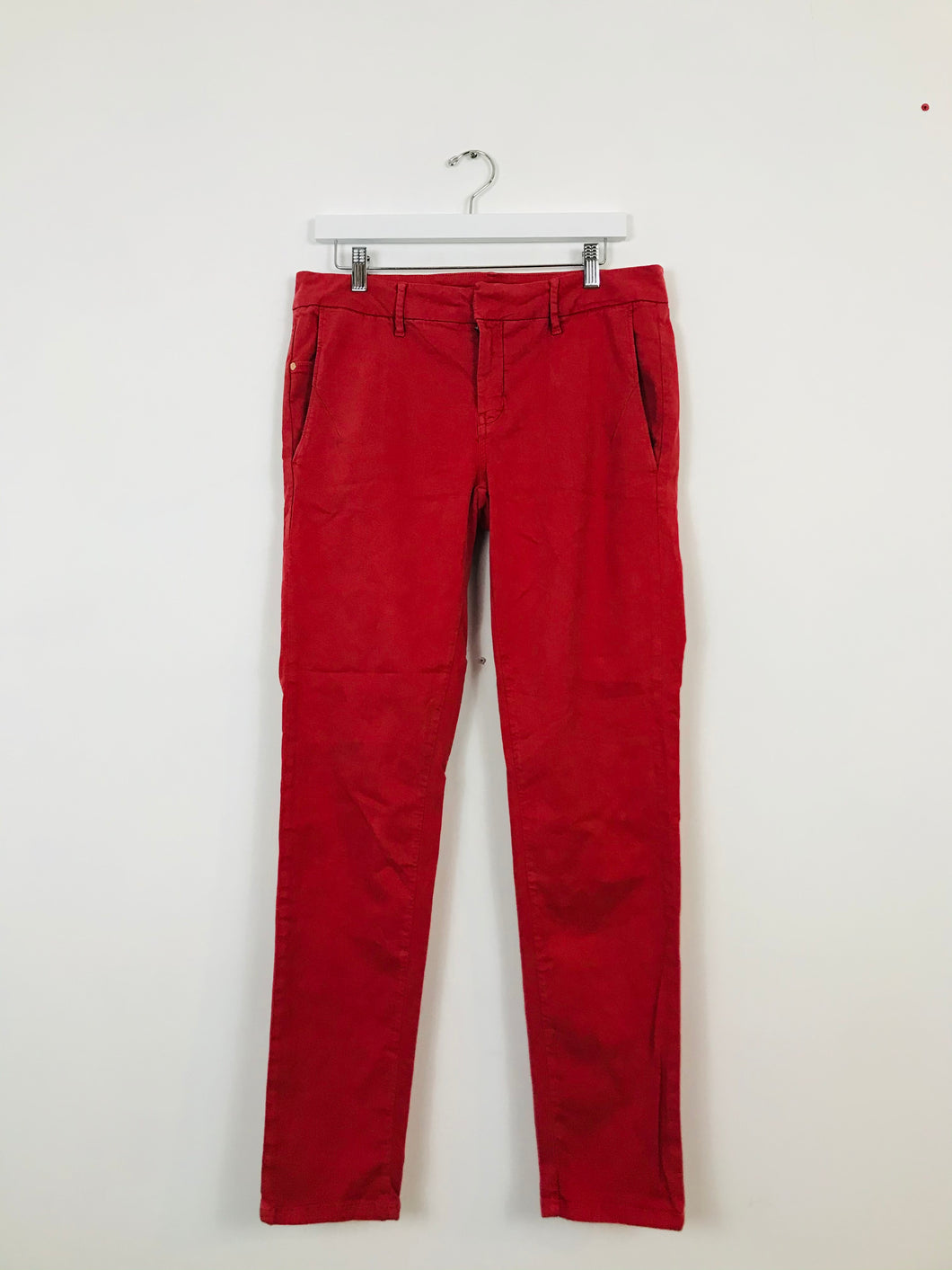 Calvin Klein Womens Straight Leg Stretch Jeans | W35 L32 | Red