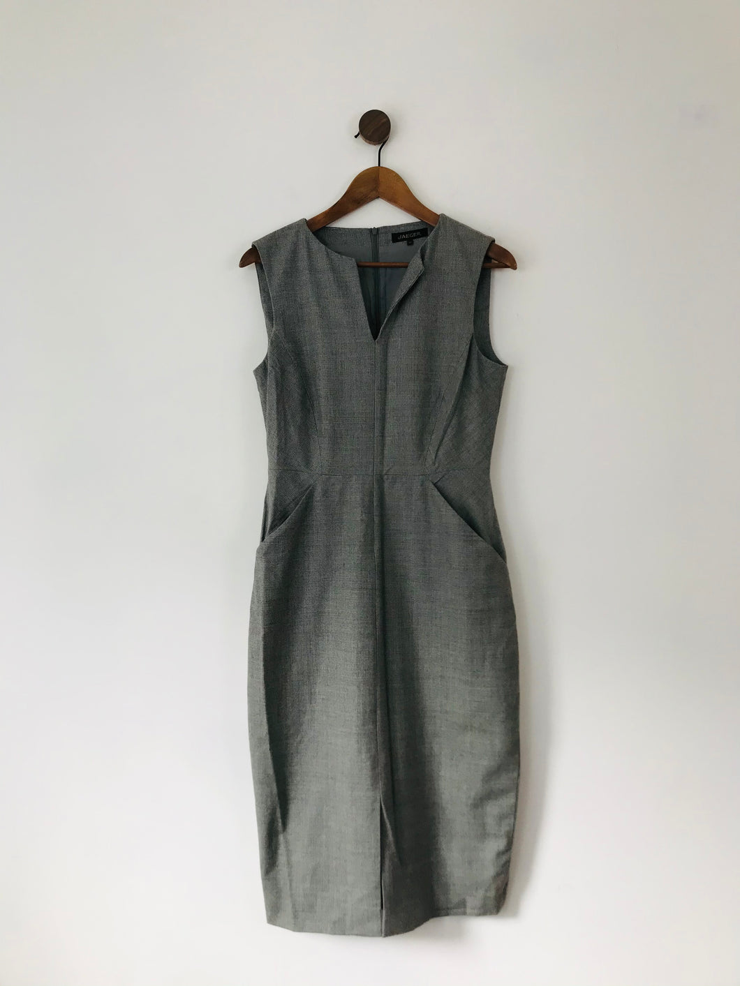 Jaeger Women’s Wool Sheath Dress | UK12 | Grey