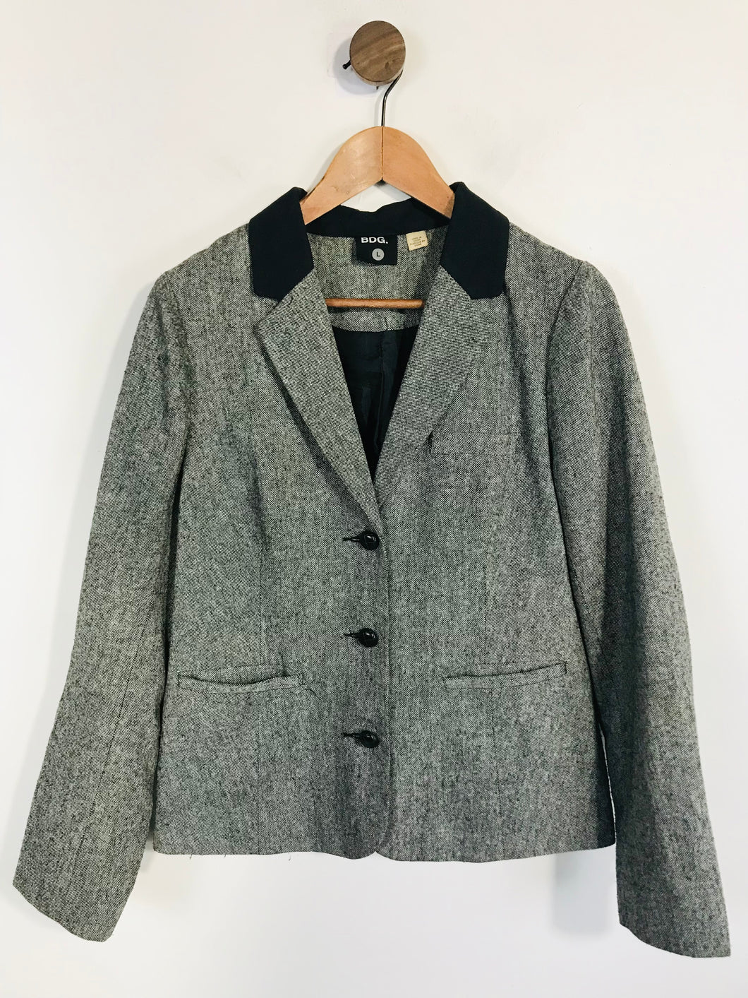 BDG Women's Wool Blazer Jacket | L UK14 | Grey
