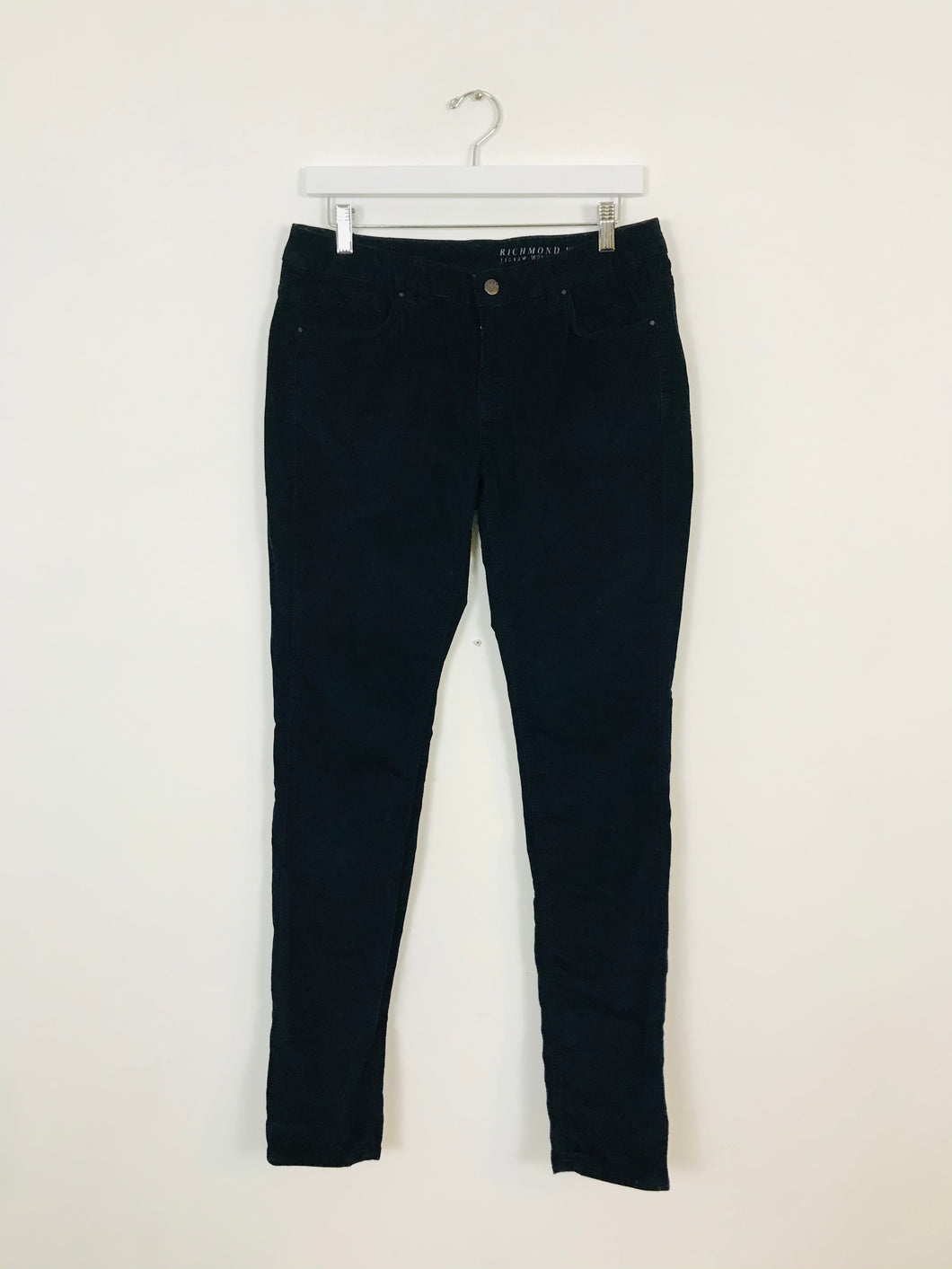 Jigsaw Women’s Corduroy Skinny Trousers Cords | W28 L32 | Navy Blue