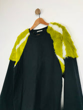 Load image into Gallery viewer, Zara Women&#39;s Contrast Faux Fur Sleeve Sweatshirt | M UK10-12 | Black
