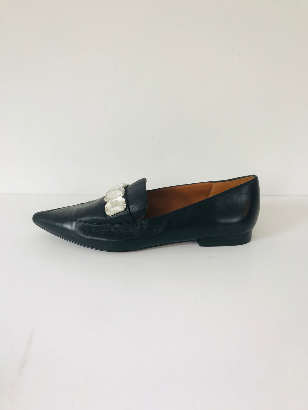 & Other Stories Women's Embellished Leather Slip-on Loafers | 39 UK6 | Black