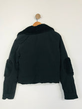 Load image into Gallery viewer, Morgan De Toi Women&#39;s Faux Fur Insulated Biker Jacket | T-2 M | Black
