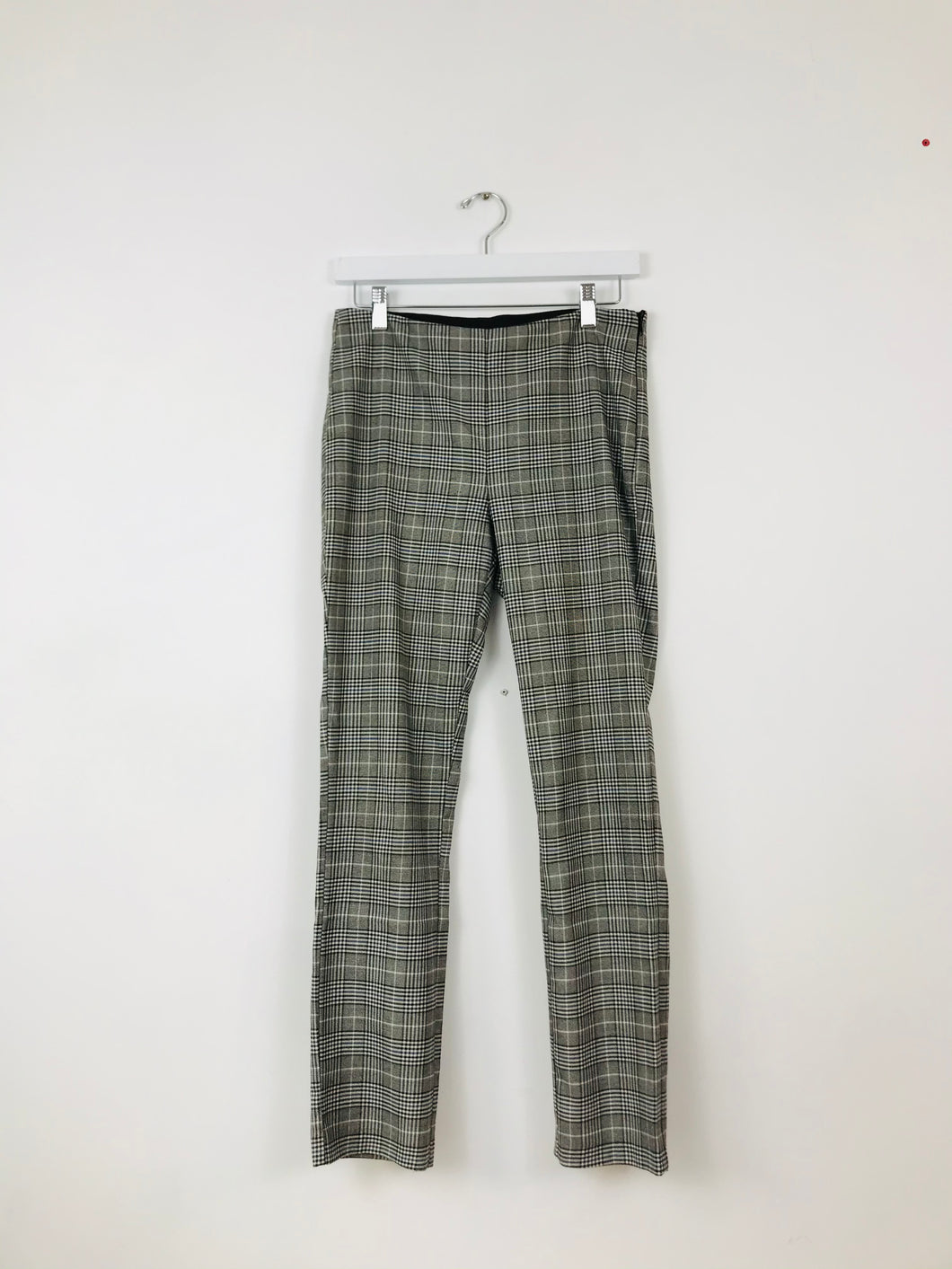 Zara Womens Check Skinny Trousers | S W30 L28 | Grey