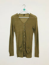 Load image into Gallery viewer, Benetton Women’s Thin Knit Cardigan | UK 8 | Khaki Green

