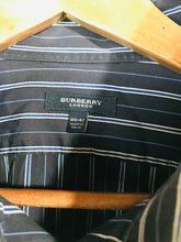 Load image into Gallery viewer, Burberry Men&#39;s Cotton Striped Button-Up Shirt | 42 | Blue
