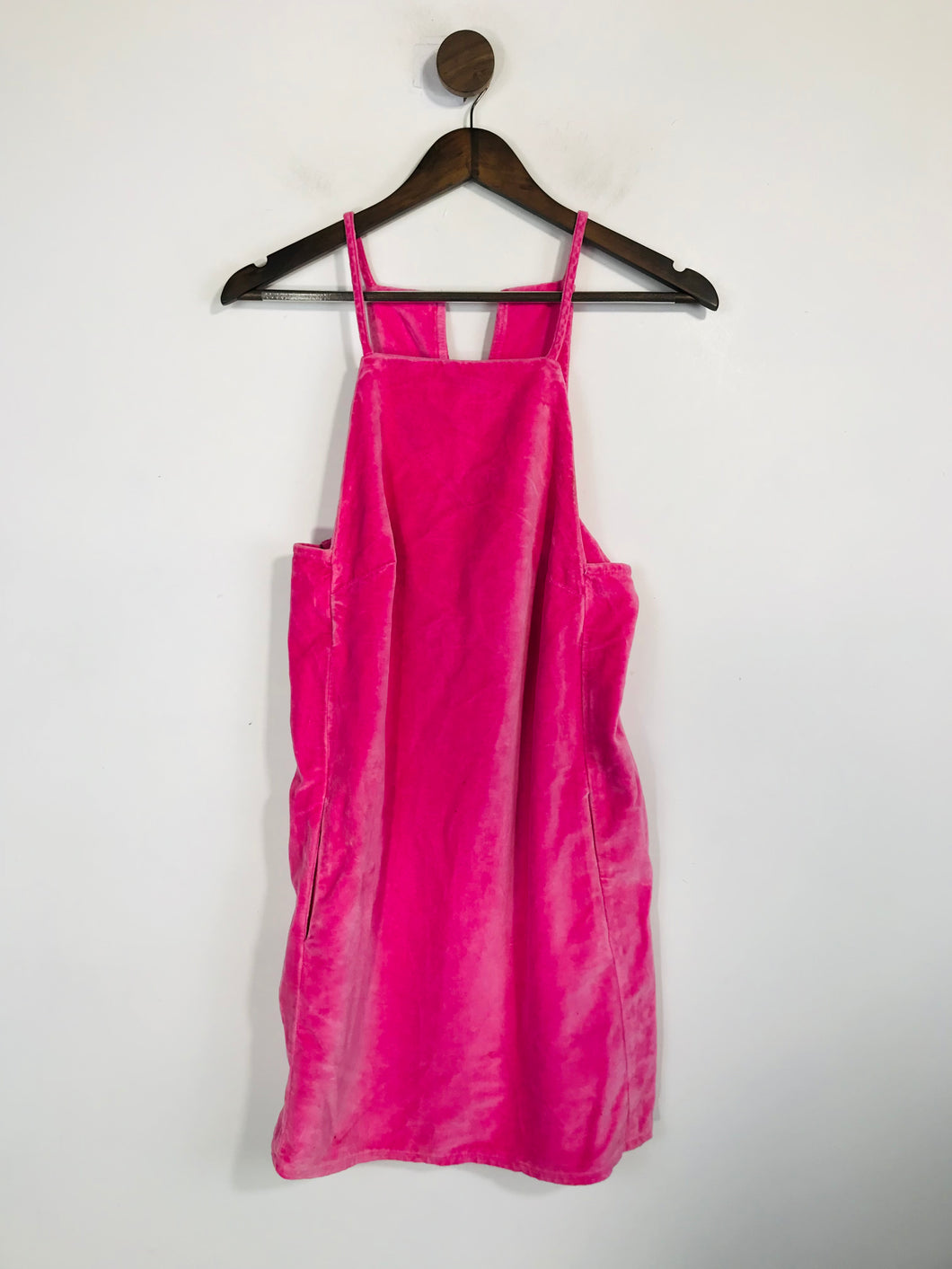 Topshop Women's Velour Pinafore Dress | UK8 | Pink
