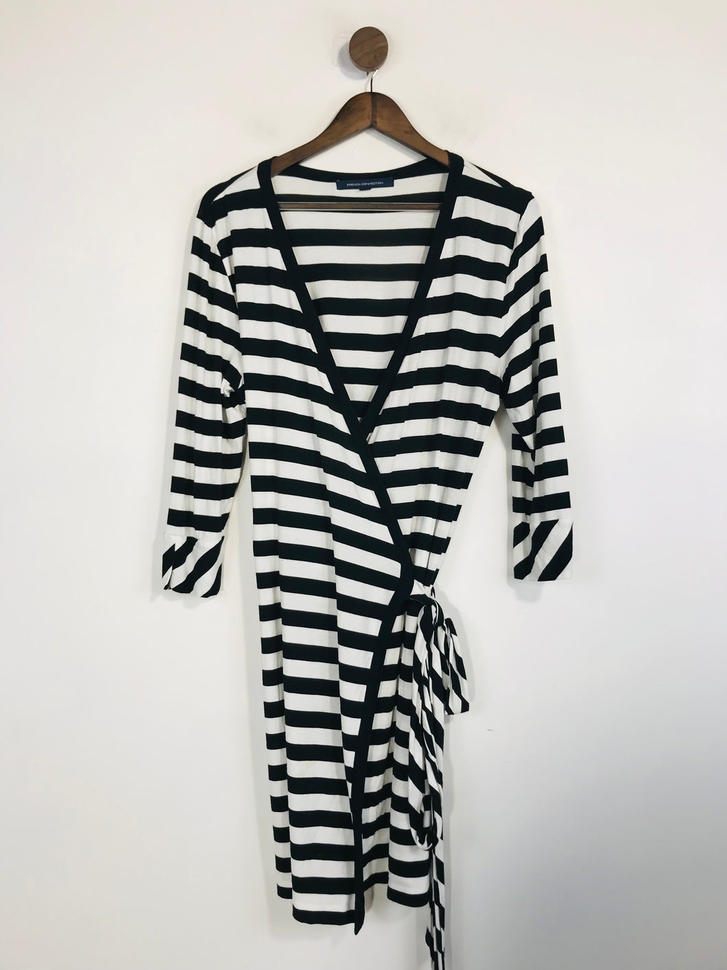 French Connection Women's Striped Wrap Dress | UK16 | Multicoloured