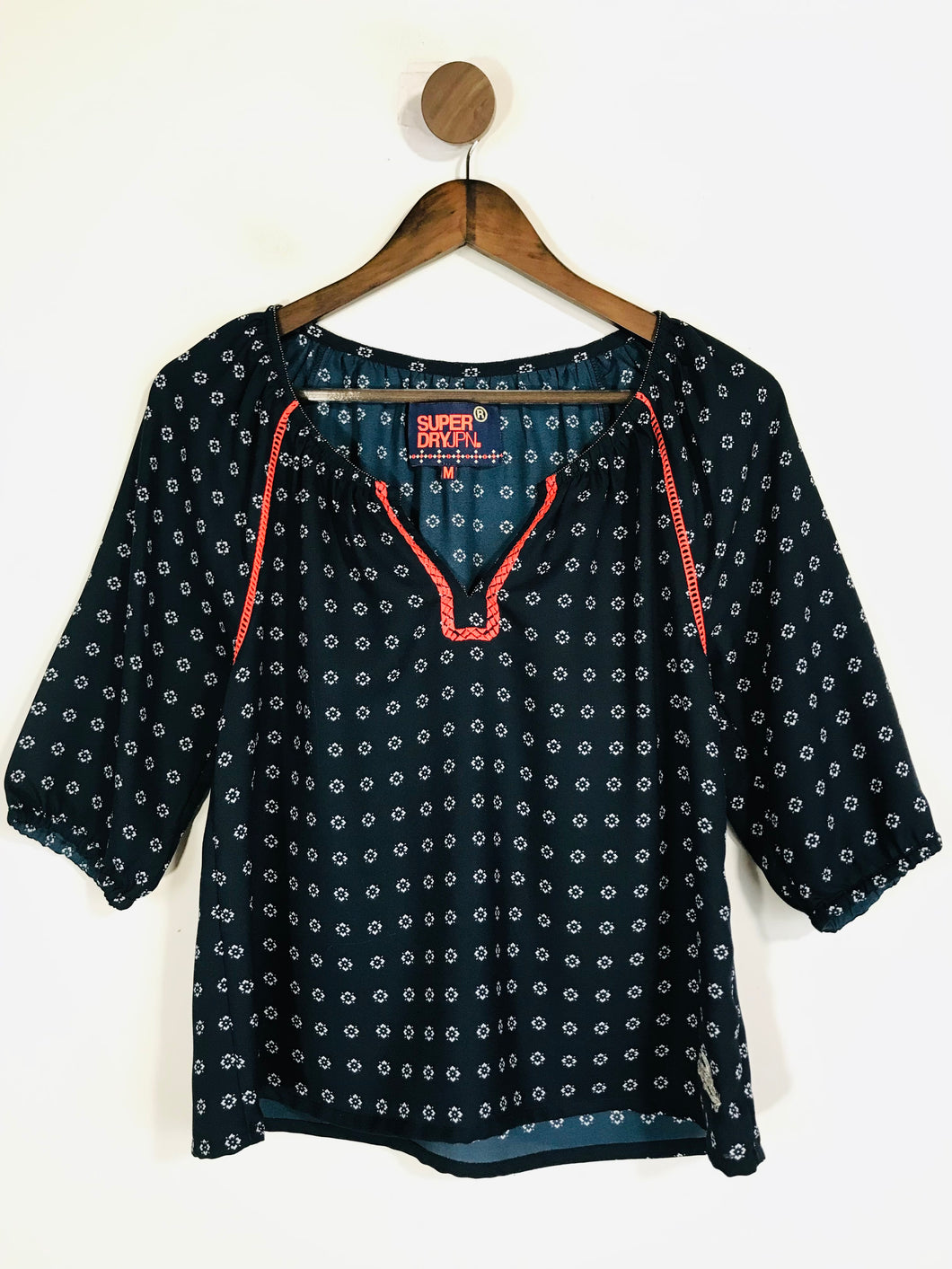 Superdry Women's V-Neck Blouse | M UK10-12 | Blue