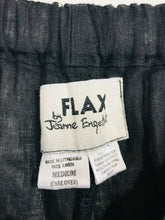 Load image into Gallery viewer, Flax by Jeanne Engelhart Women&#39;s Linen Casual Trousers | M UK10-12 | Black
