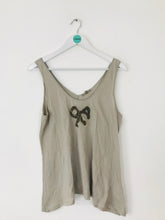 Load image into Gallery viewer, Jigsaw Women’s Embroidered Bow Tank Top | L UK14 | Beige
