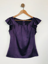 Load image into Gallery viewer, Coast Women&#39;s Ruched Sleeve Pleated Wide Neck Blouse | UK10 | Purple
